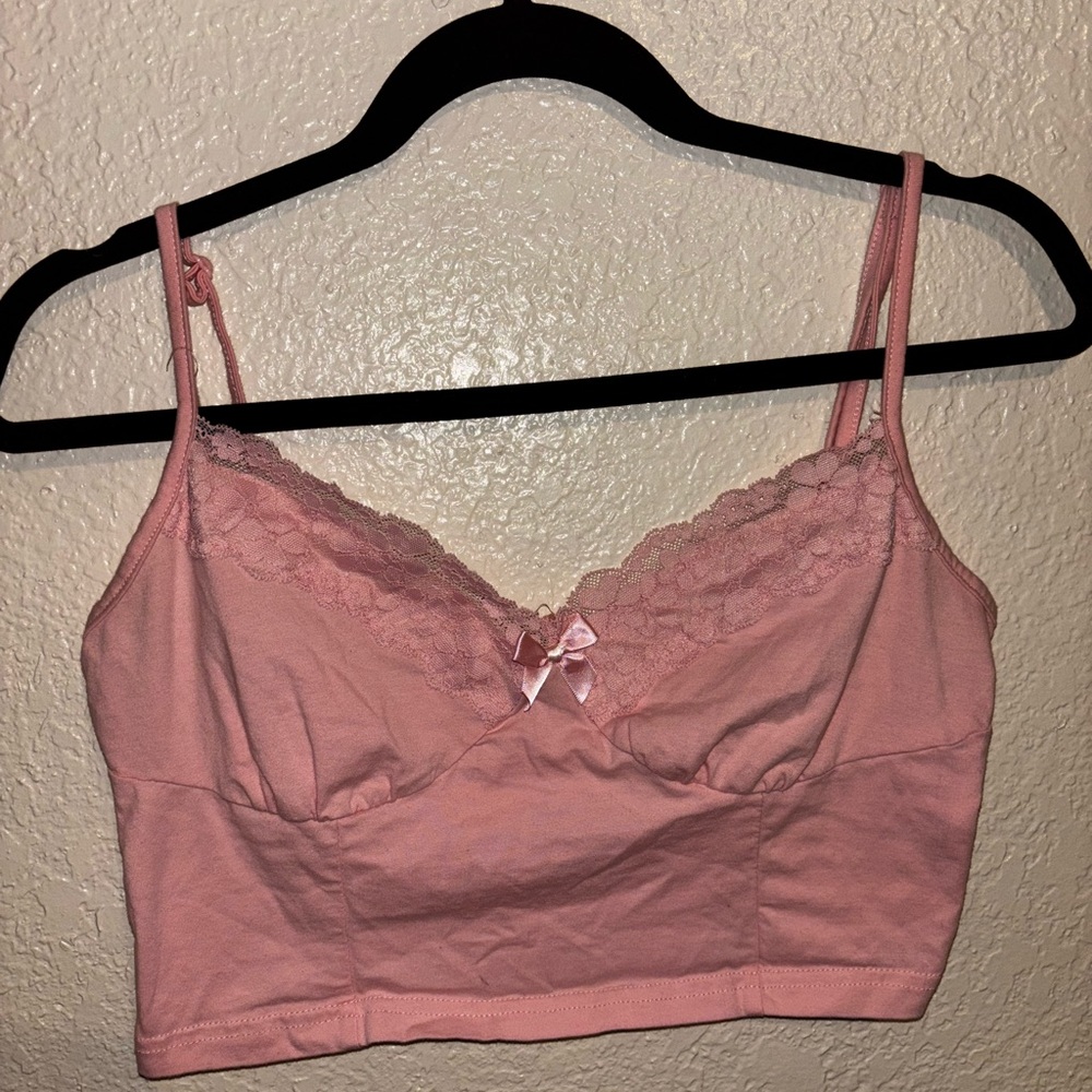 Pink Lace Trim Camisole
